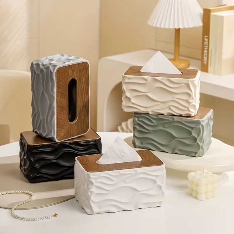 Modern Textured Napkin Holder-Black