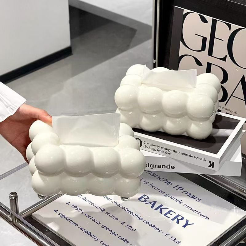Bubble Shape Tissue Box-OffWhite