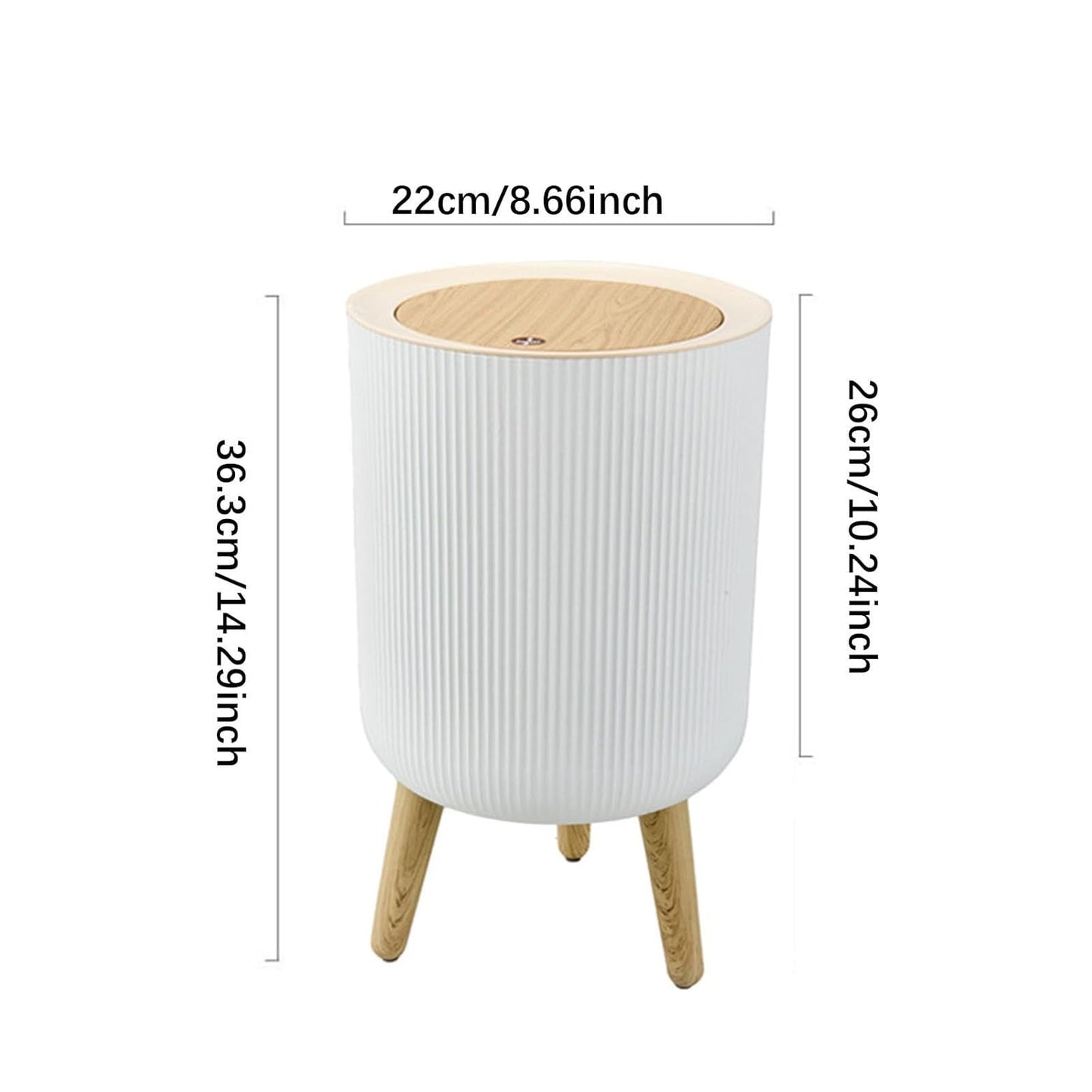 Trash Can with Press Lid -7L