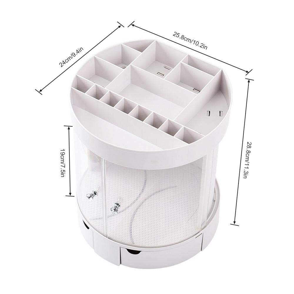 DRESSING TABLE ORGANIZER WITH 2 ROTATING JEWELRY DRAWERS