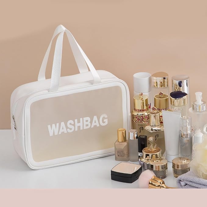 Wash Bag Makeup Travel Pouch White (L)
