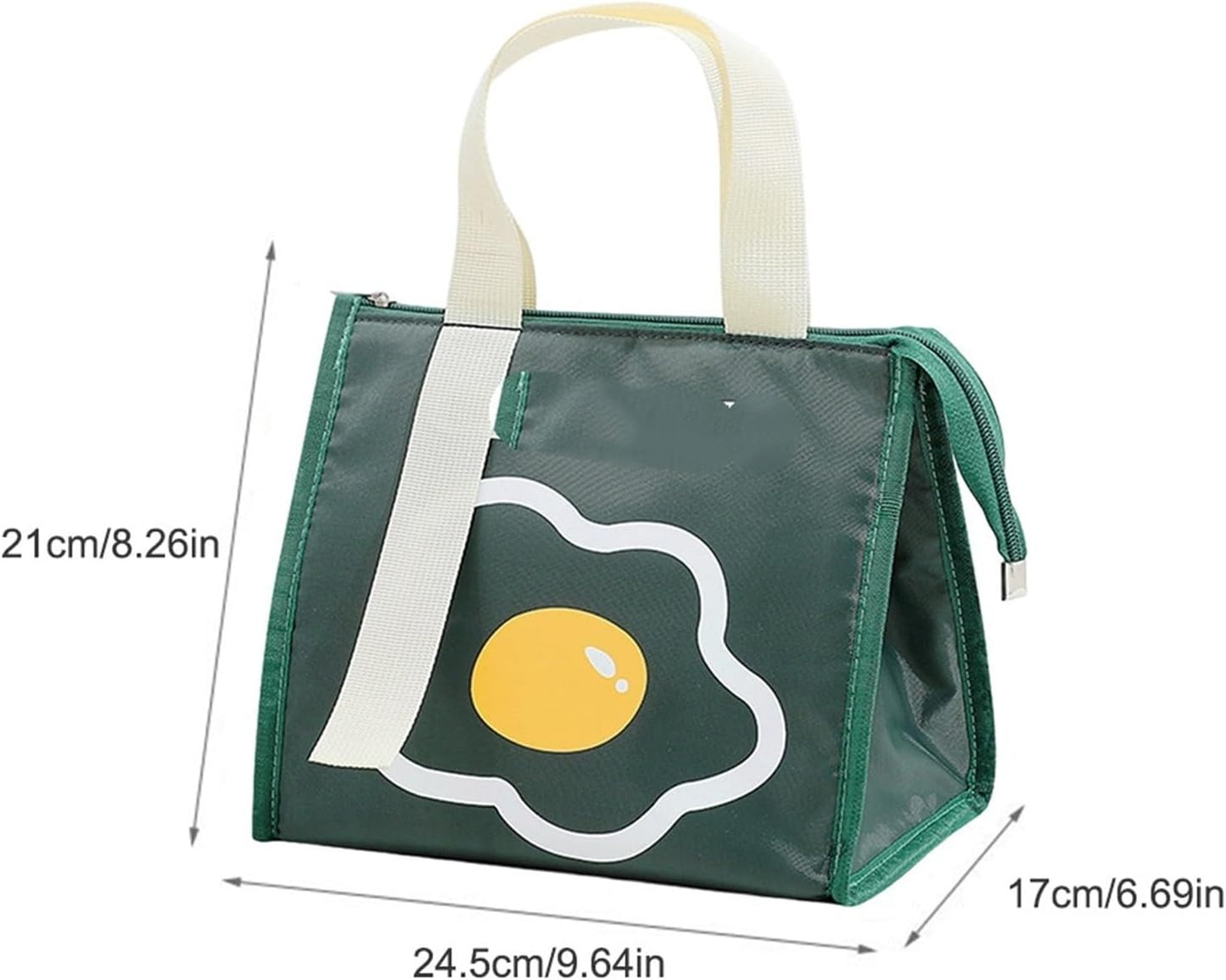 Insulated Food Storage Bag with Zip-Green