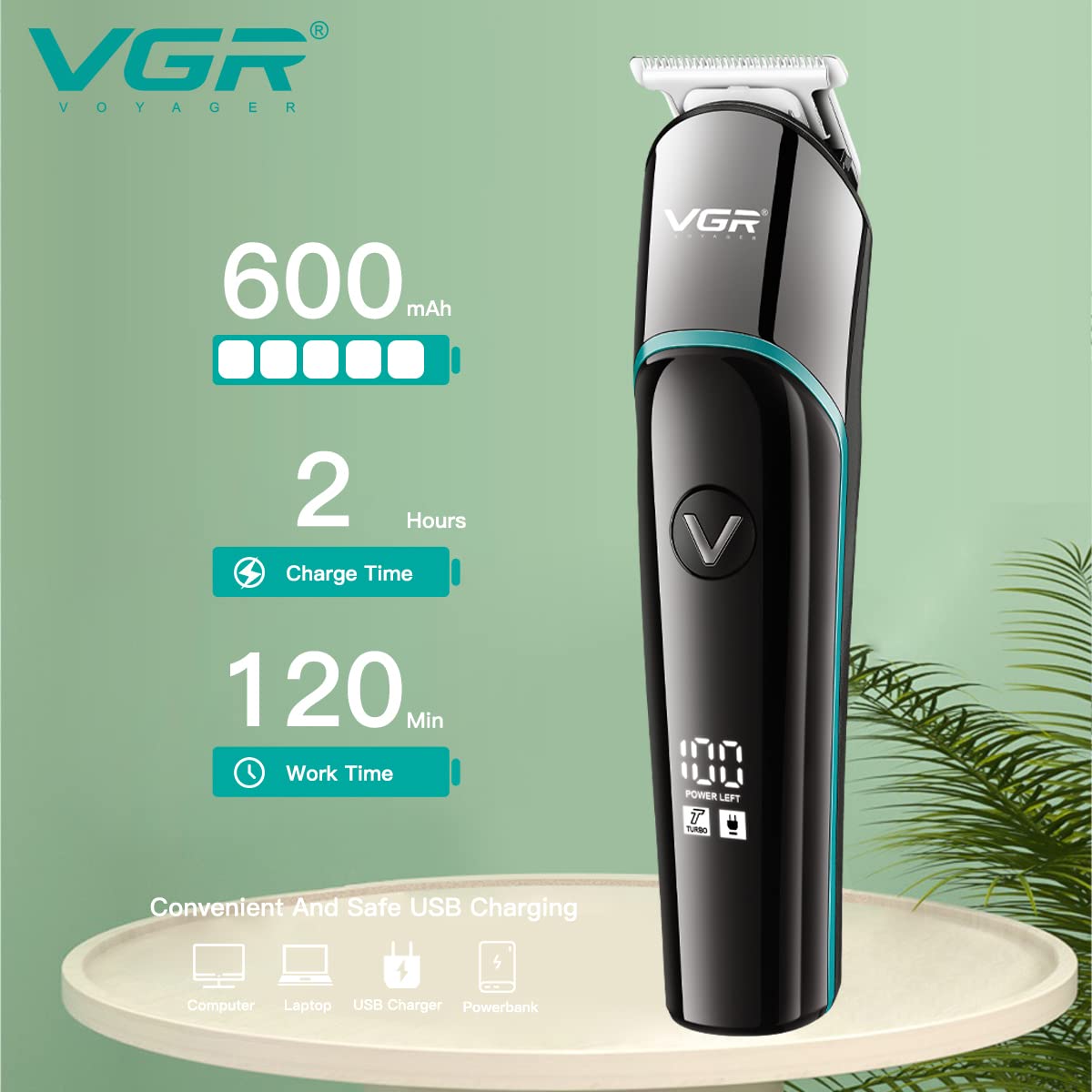 VGR V-291 Rechargeable Turbo function Hair Trimmer