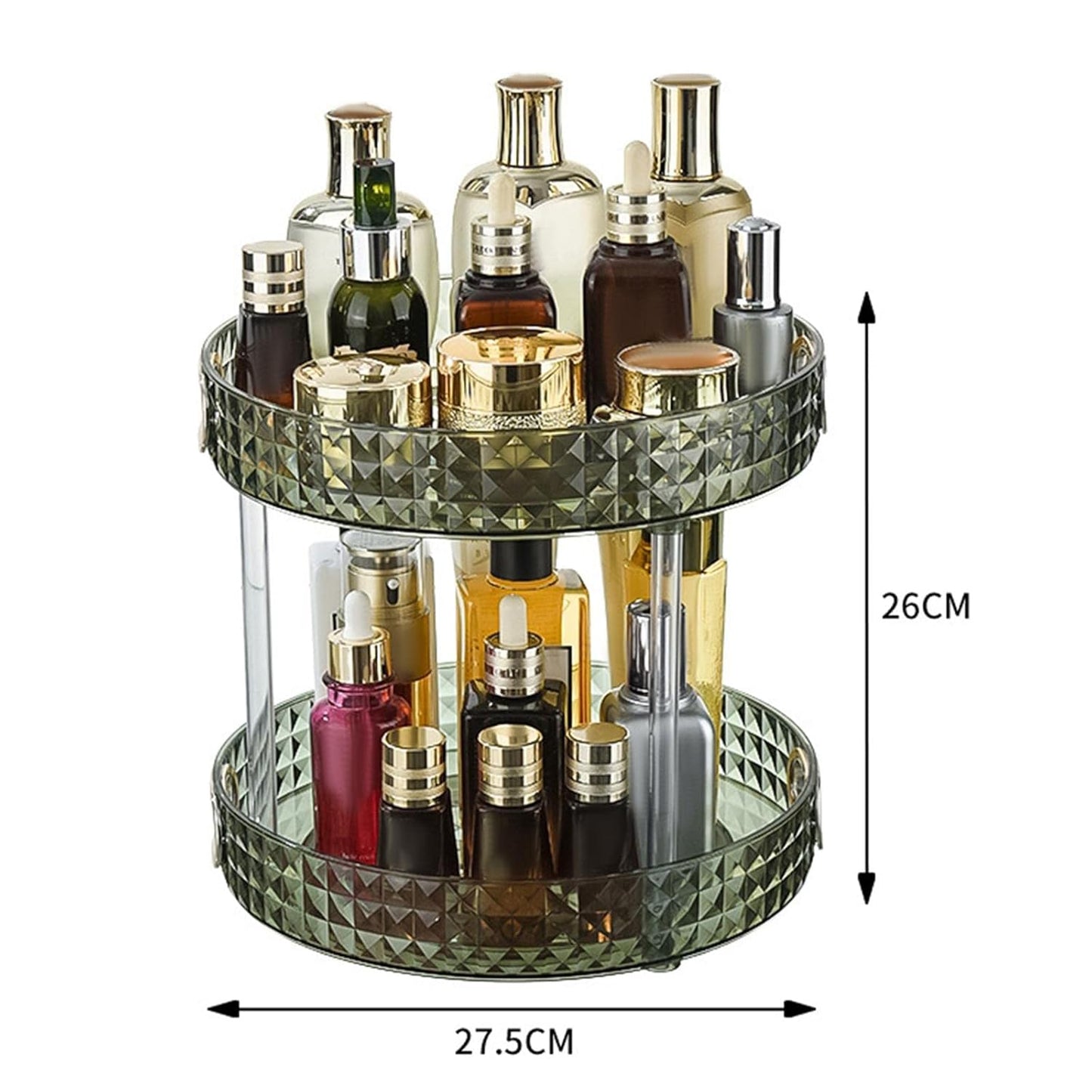 2 Layer Cosmetic Storage Organizer-Green