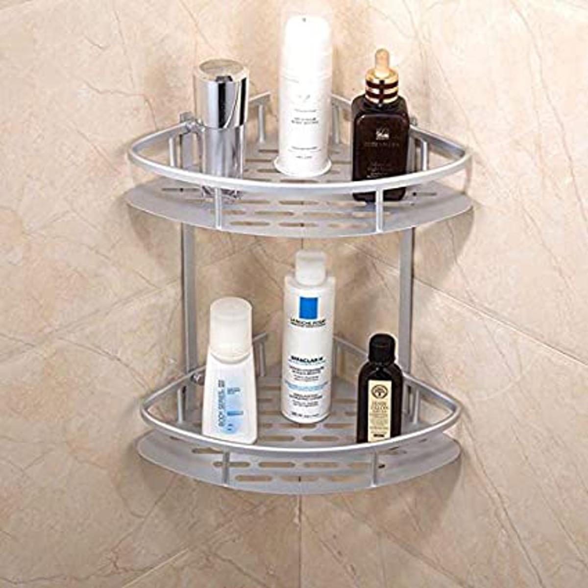 2 Layer Aluminium Bathroom Corner Rack