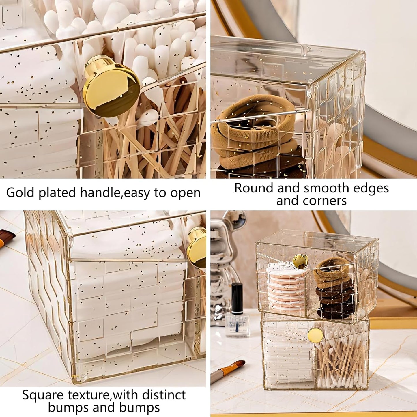 Acrylic 2 Slot Cotton Swab Holder