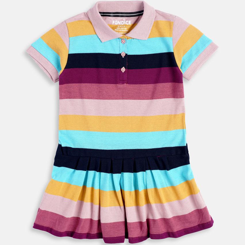 Yellow Stripes Frock (Pink)