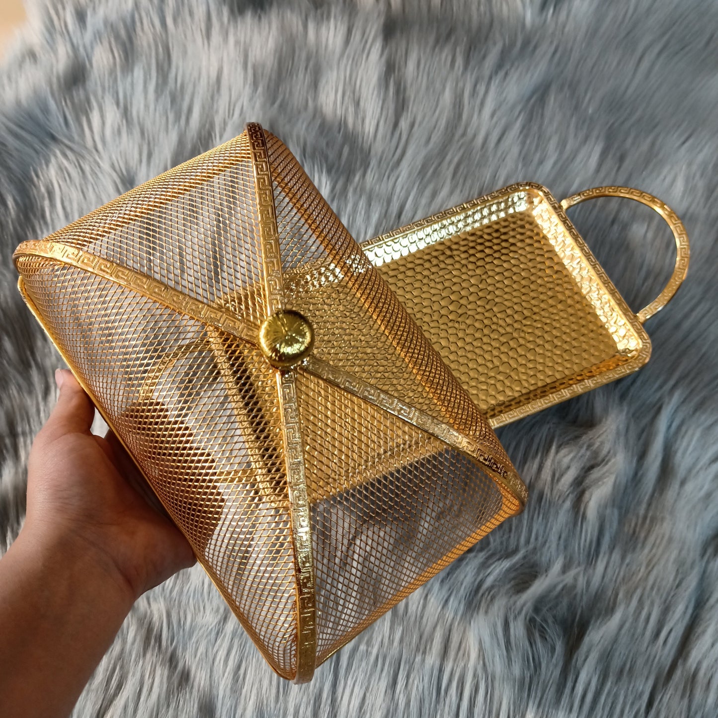 Metal Cake Tray With Lid Rectangle (S)