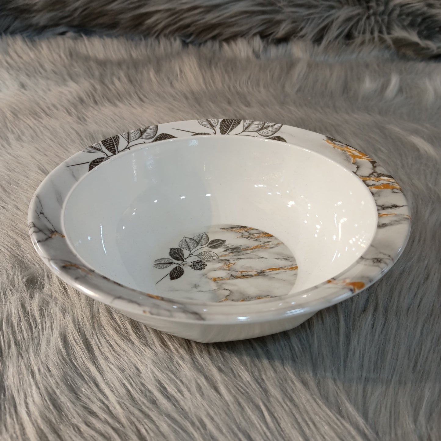 Melamine Bowl Lid (Marble Leaf)