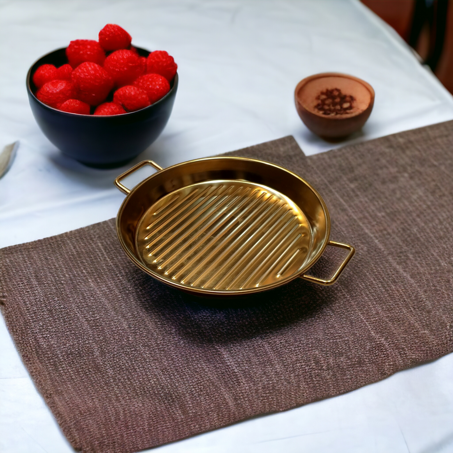 Round Gold Grill Plate (20cm)