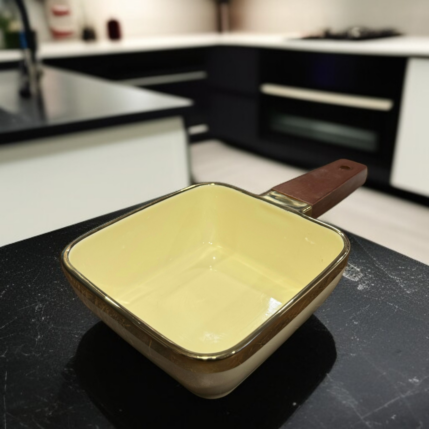 Wooden Handle Serving Dish-OffWhite