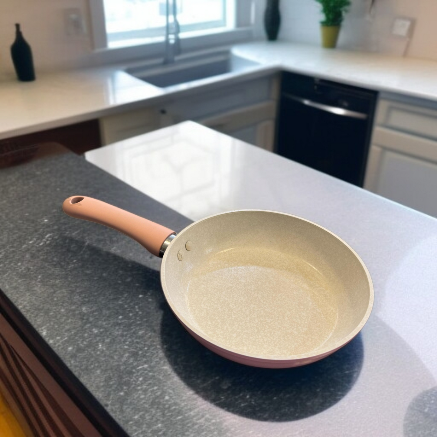 Marble Coating Frying Pan 12cm-Pink