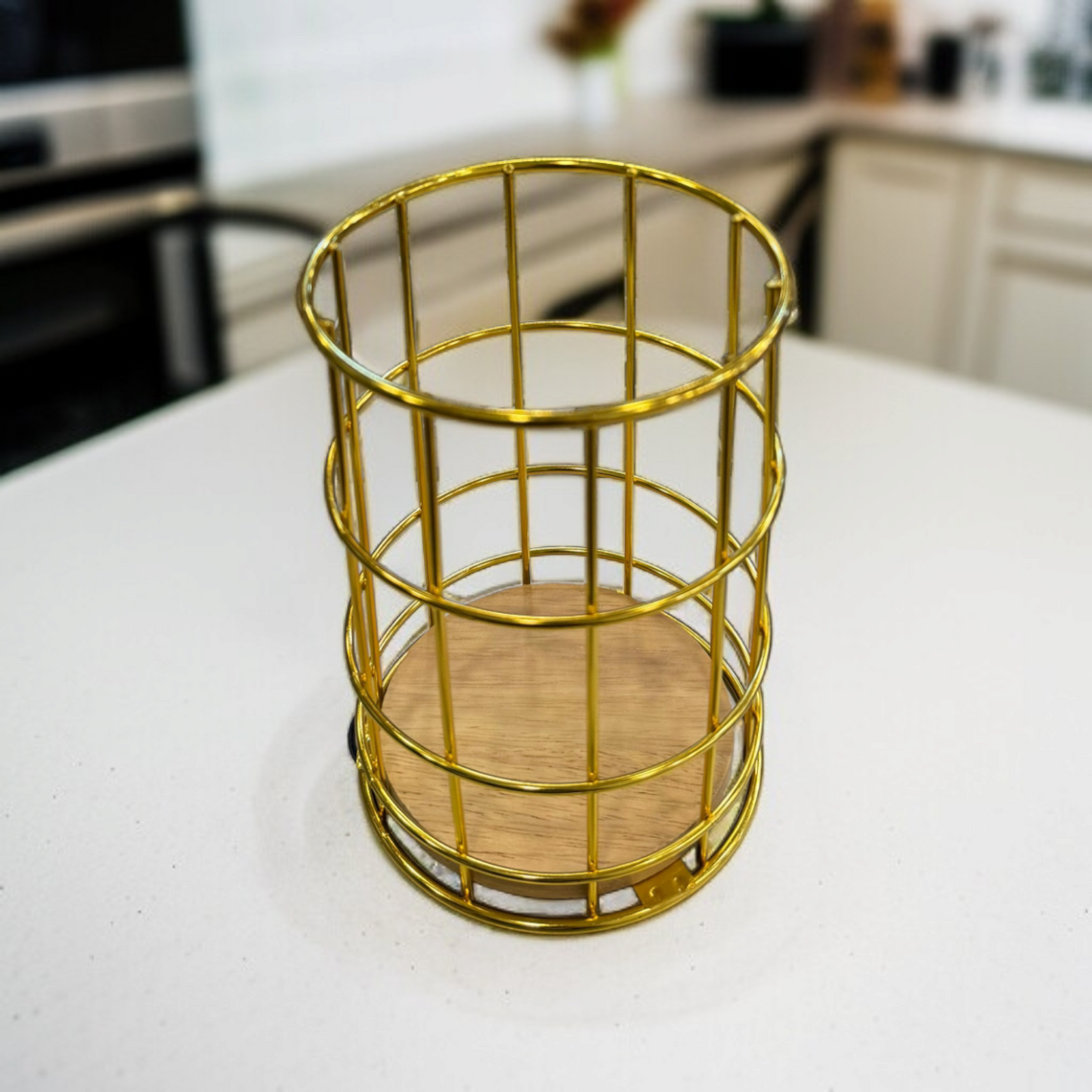 Metal Golden Spoon Holder-Round