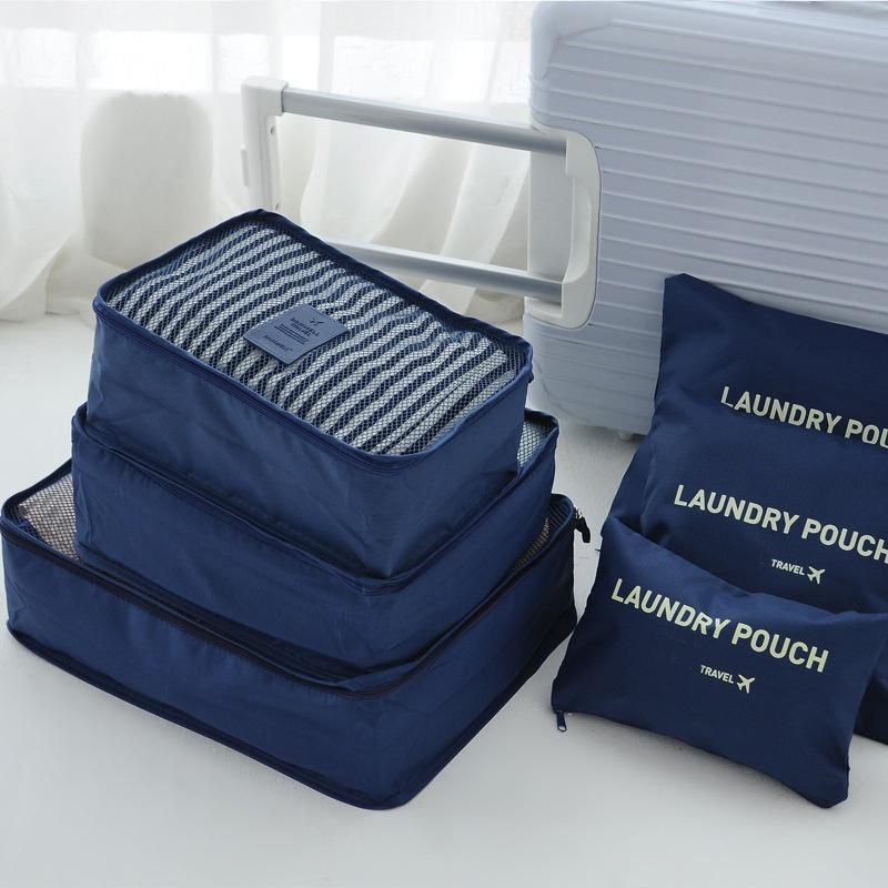 6 Pcs Waterproof Travel Storage Bag (Navy Blue)