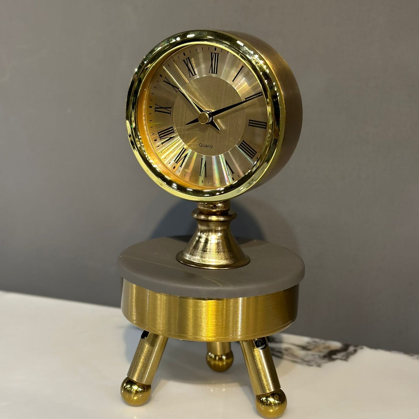 Metal Tripod Table Clock-Medium