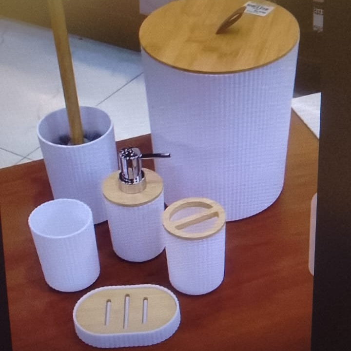 Bath Set 6 Pc-White