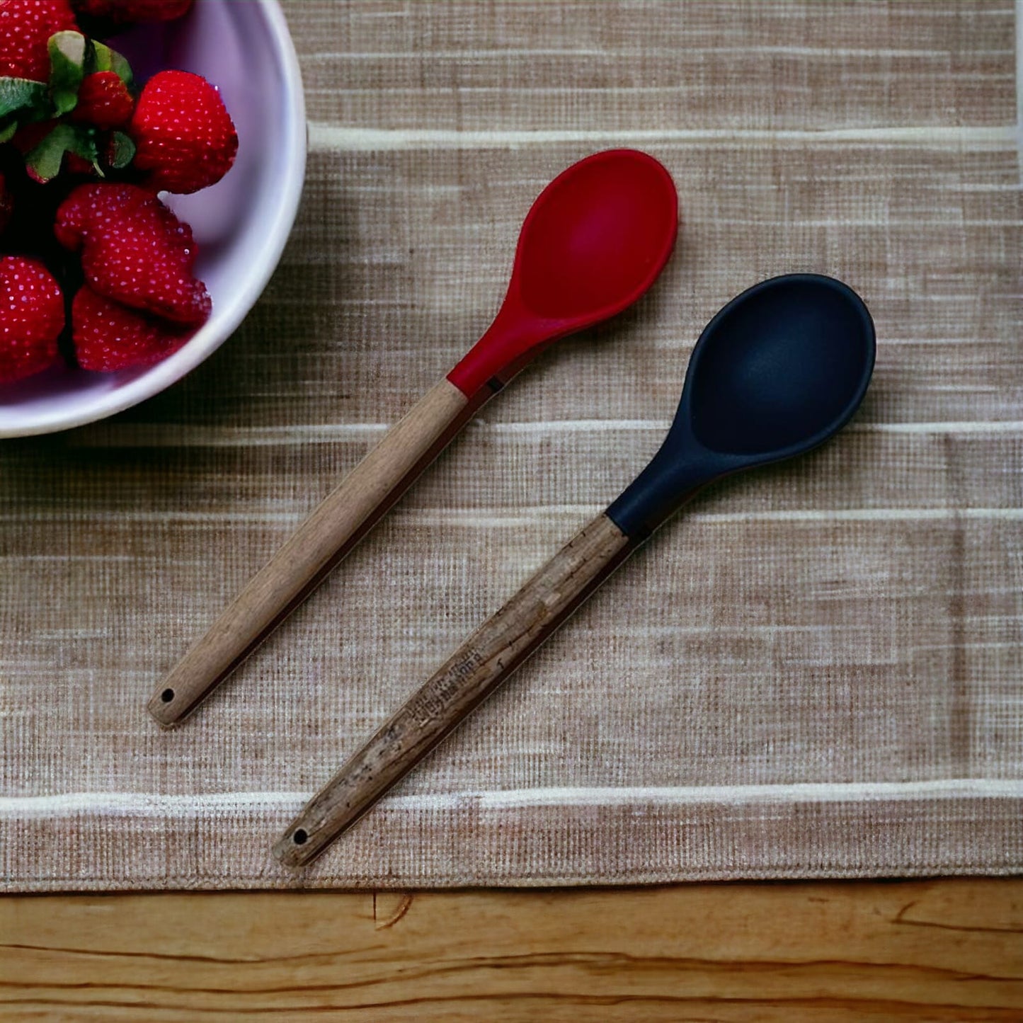 Wooden Handle Silicone Spoon