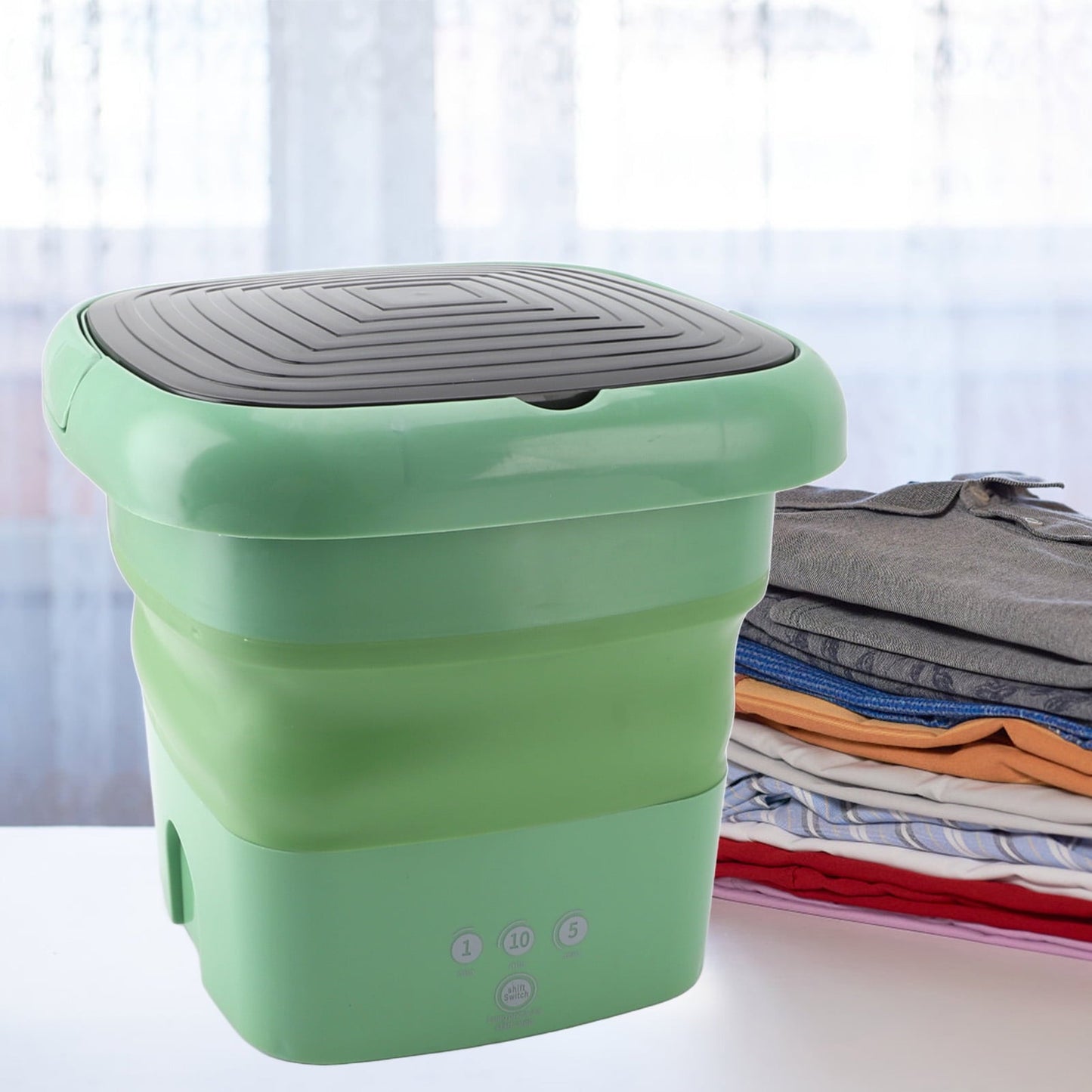 Portable Folding Washing Machine-Green