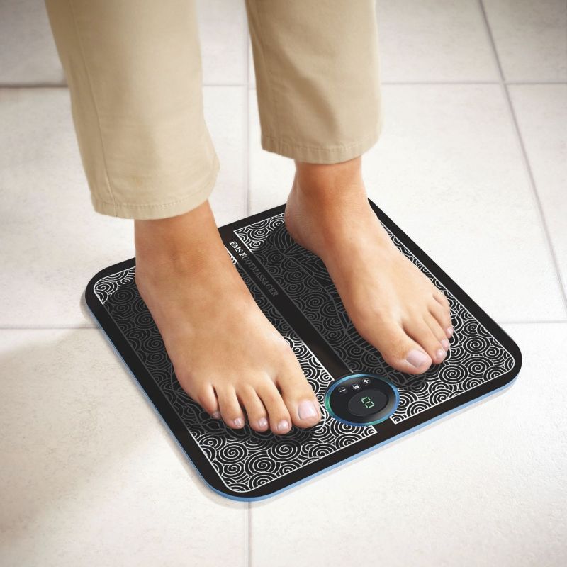 EMS Foot Massager Mat Portable Folding Feet Massage Pad USB Rechargeable