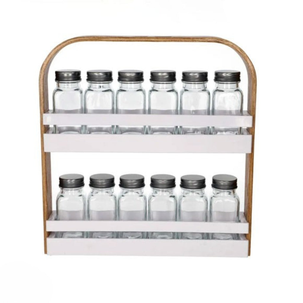 Spice Jar 12pc Set with Wooden Stand
