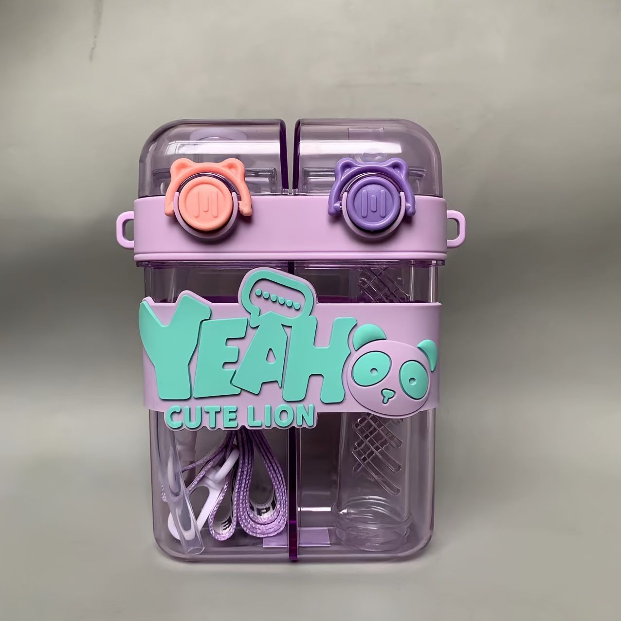 Double-Compartment Water Bottle-Purple