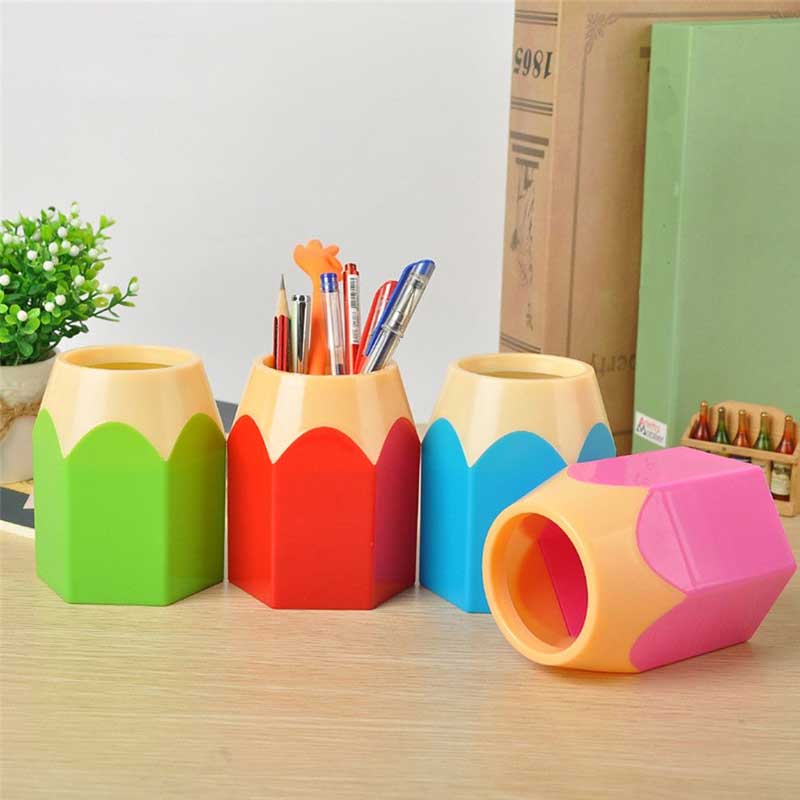 Creative Pencil Shaped Pen & Makeup Brushes Holder
