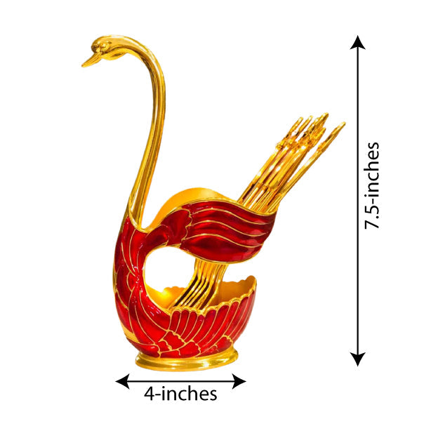 Luxury Swan Spoon Set Big Size Red