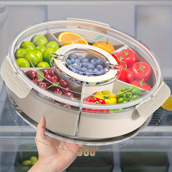Divided Snack Box with Lid-Round