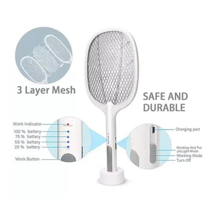 Electric Rechargeable Mosquito Killer Racket with Stand