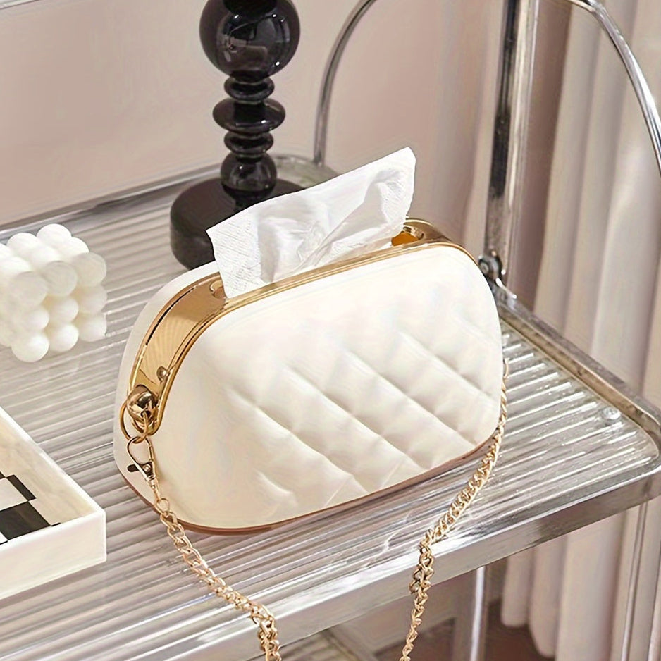 Stylish Non Slip Tissue Box D1-White