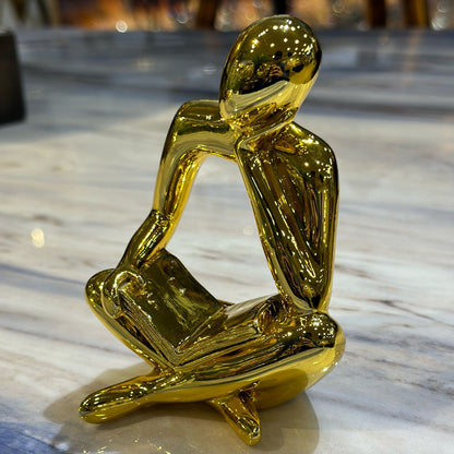 Resin Thinker Statue Golden ED2242