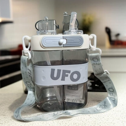 UFO Dual-Compartment Water Bottle-Space Grey