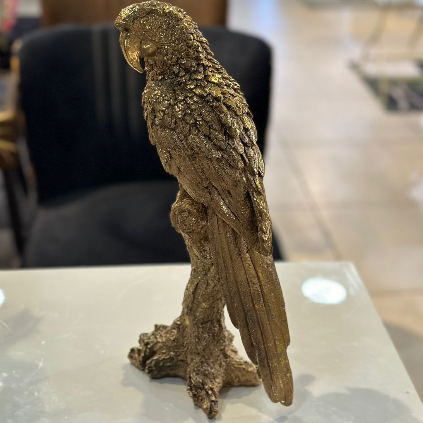 Golden Parrot Statue
