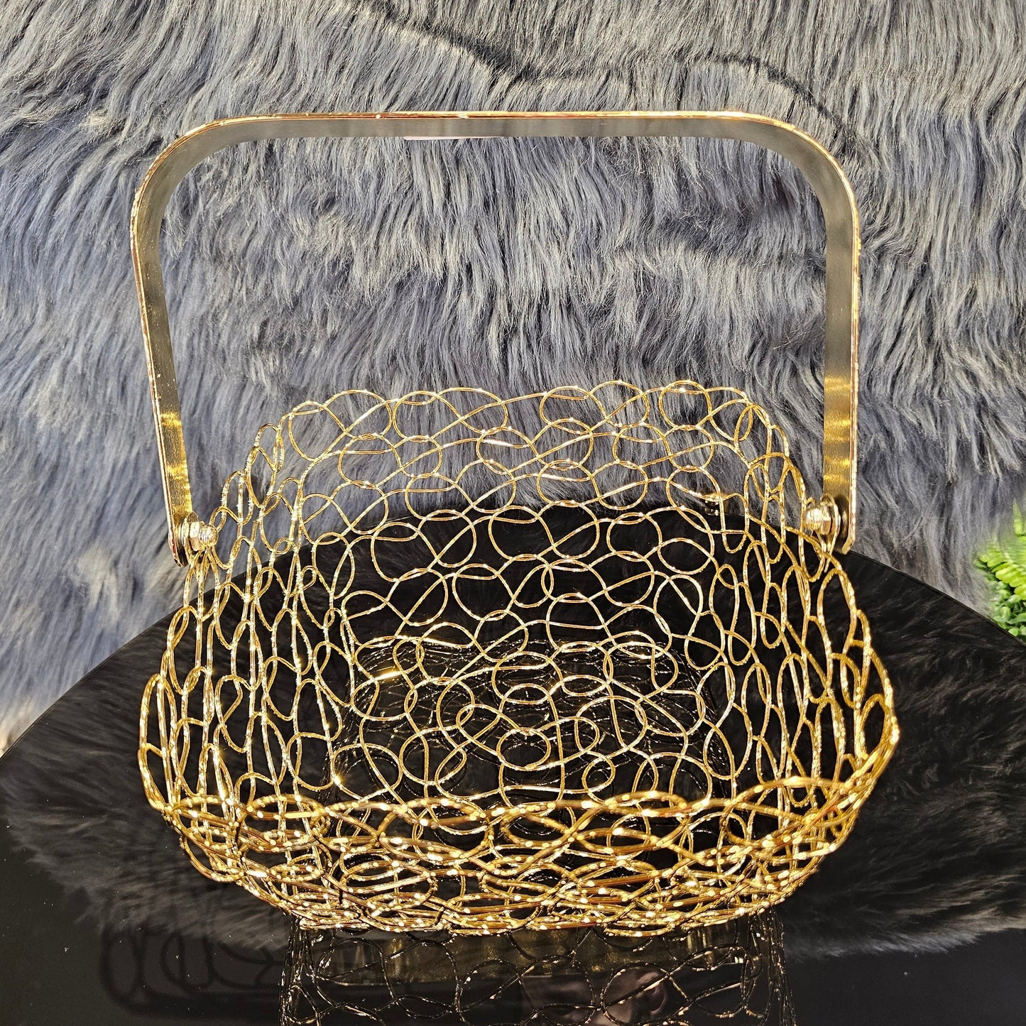 Golden Fruit Serving Basket (Minor Damage)
