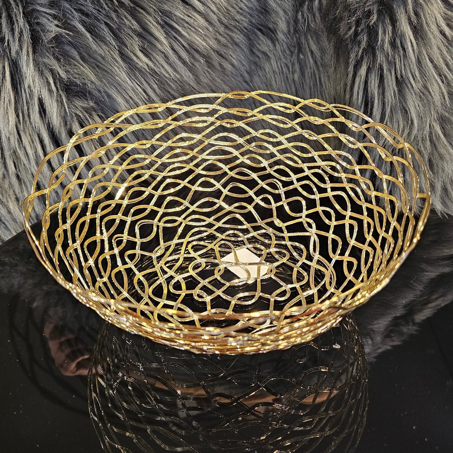 Golden Fruit Serving Bowl - Round (Large)