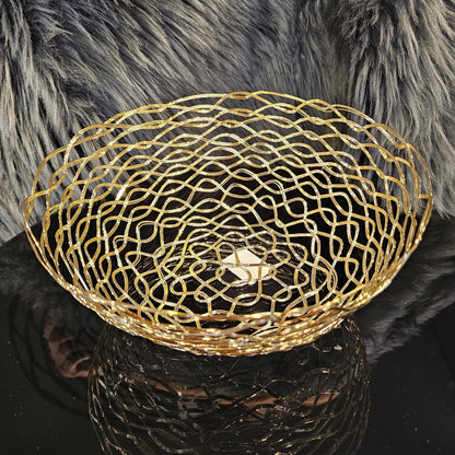 Golden Fruit Serving Bowl - Round (Large)
