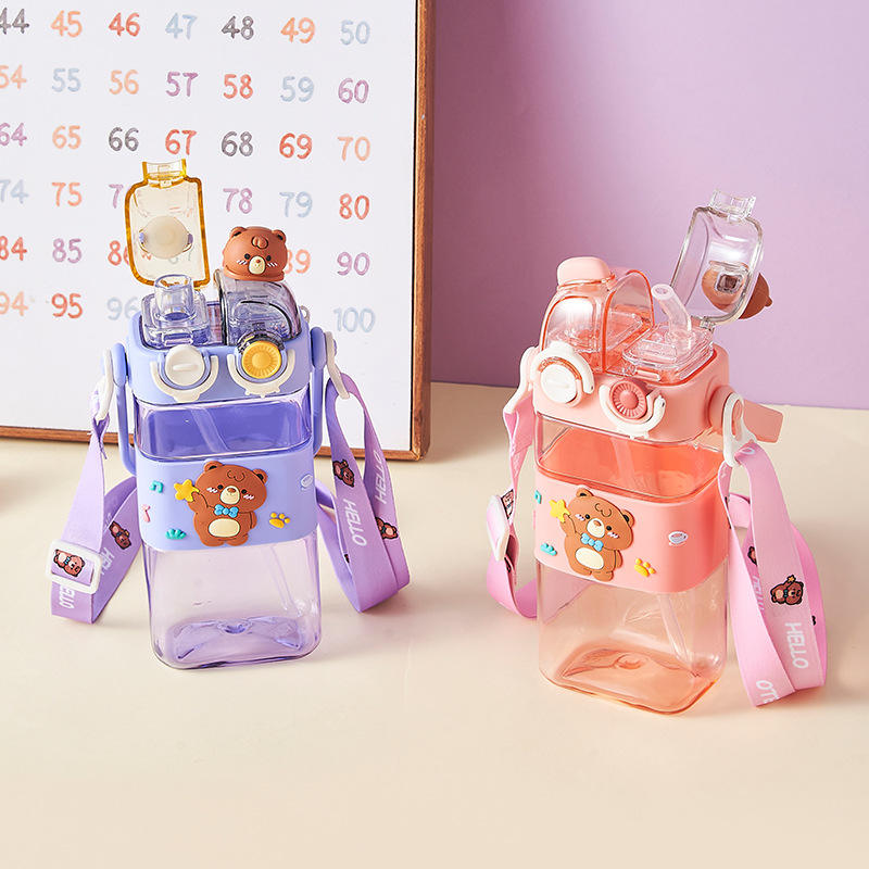 Adorable Cartoon Kids' Water Bottle-Pink