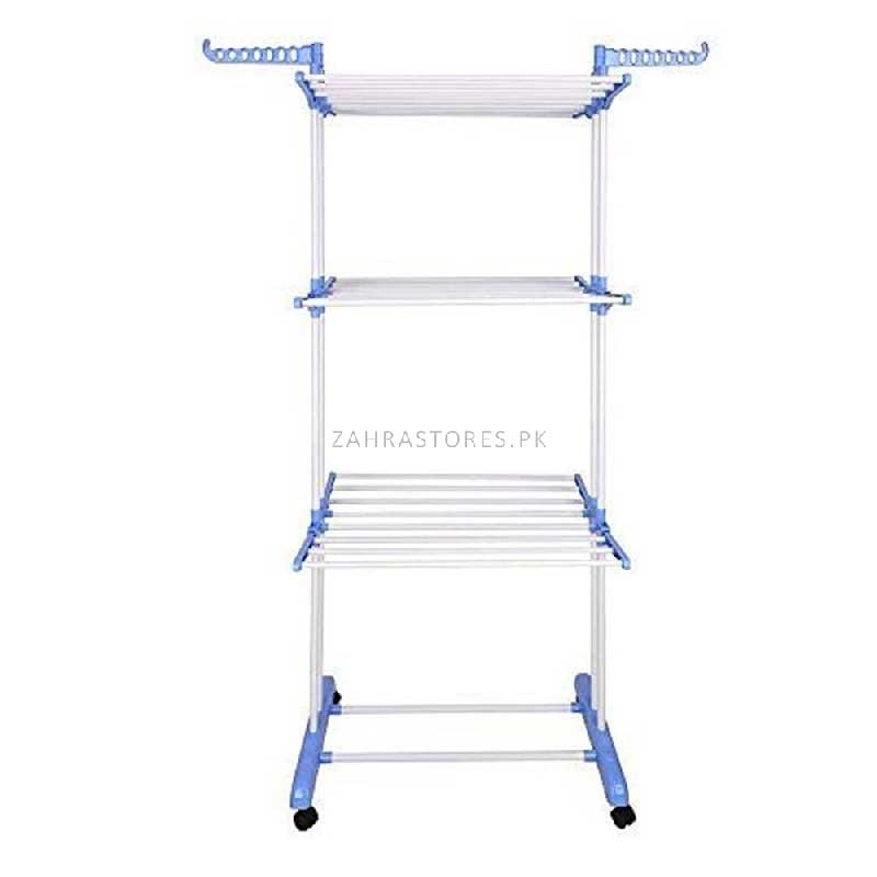 3 Layer Clothes Drying Racks-Blue D1