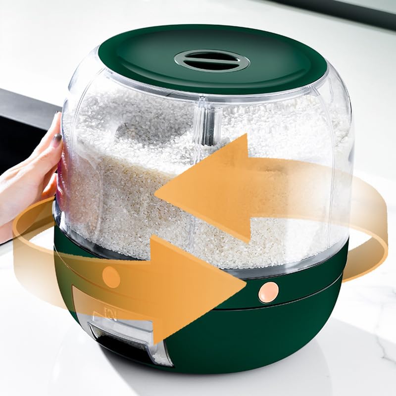 6 Compartment Grain Storage Dispenser Green-M