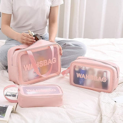 3 Pc Wash Bag Set-Pink