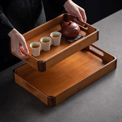 Rectangle 3 Pc Wooden Tray Set