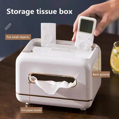 Tissue Box with Magnetic Opening-White