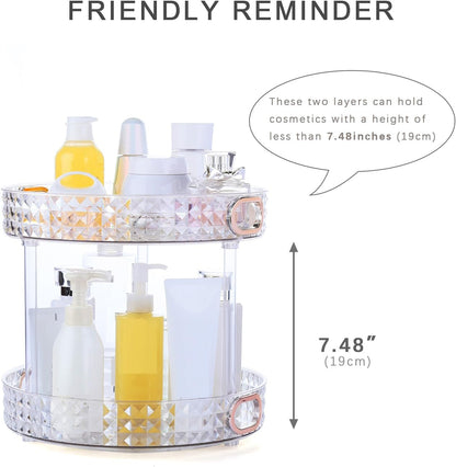 2 Layer Cosmetic Storage Organizer-White