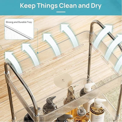 4 Tier Transparent Acrylic Rolling Trolley