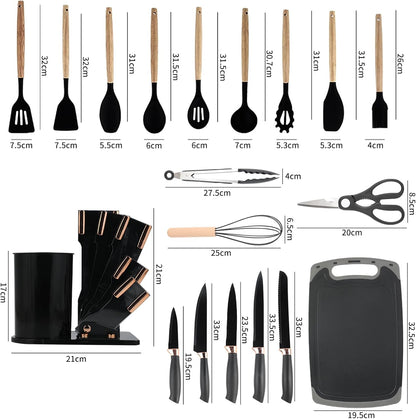 19 Pcs Kitchen Utensils Set-Pink