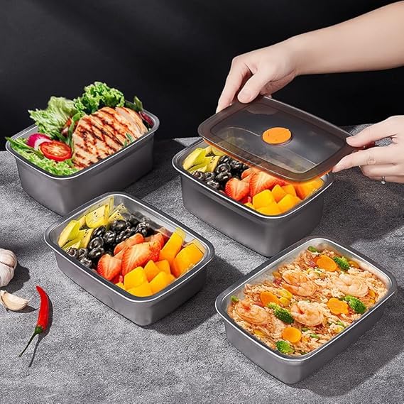 Stainless Steel 4 Pcs Food Container