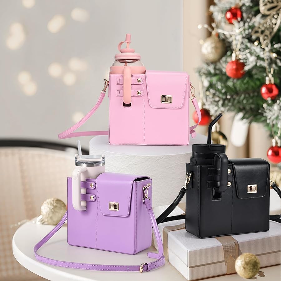 Crossbody Water Cup Storage Bag-Pink