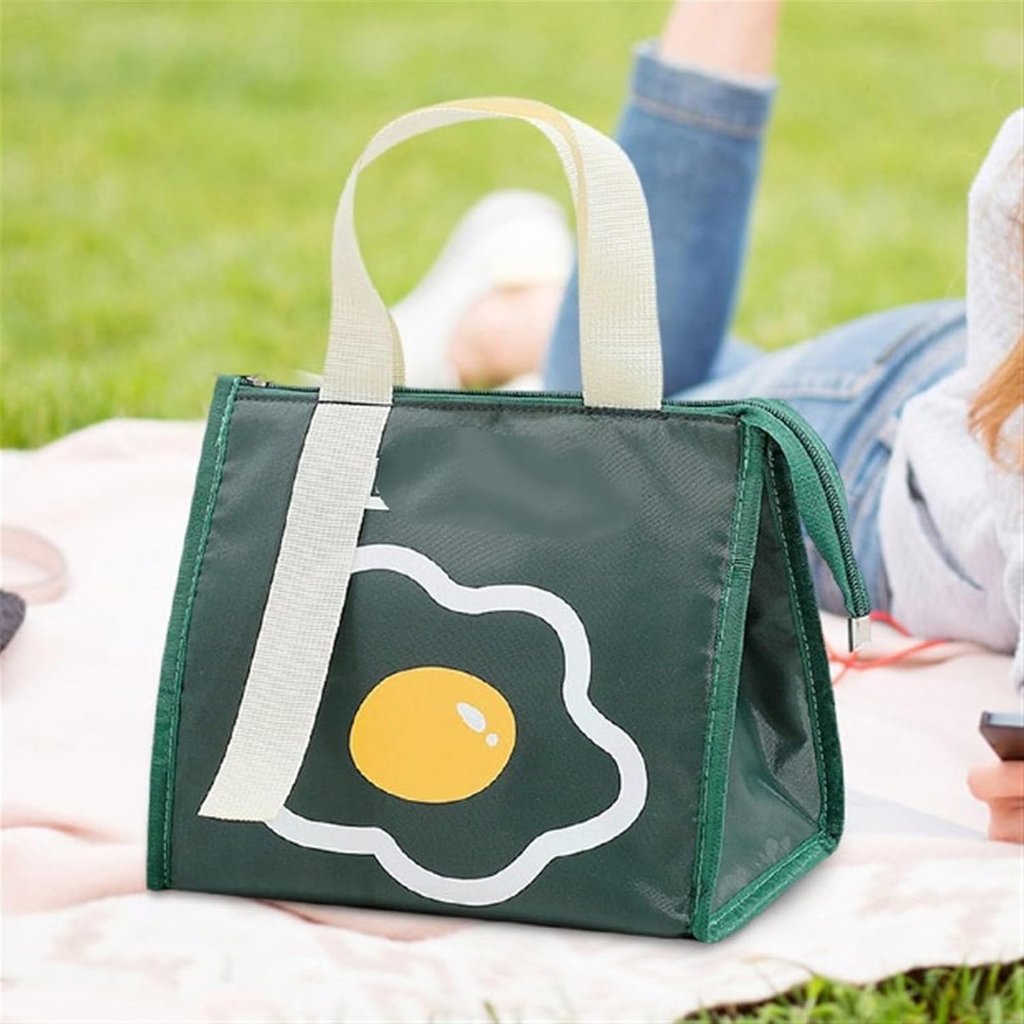 Insulated Food Storage Bag with Zip-Green