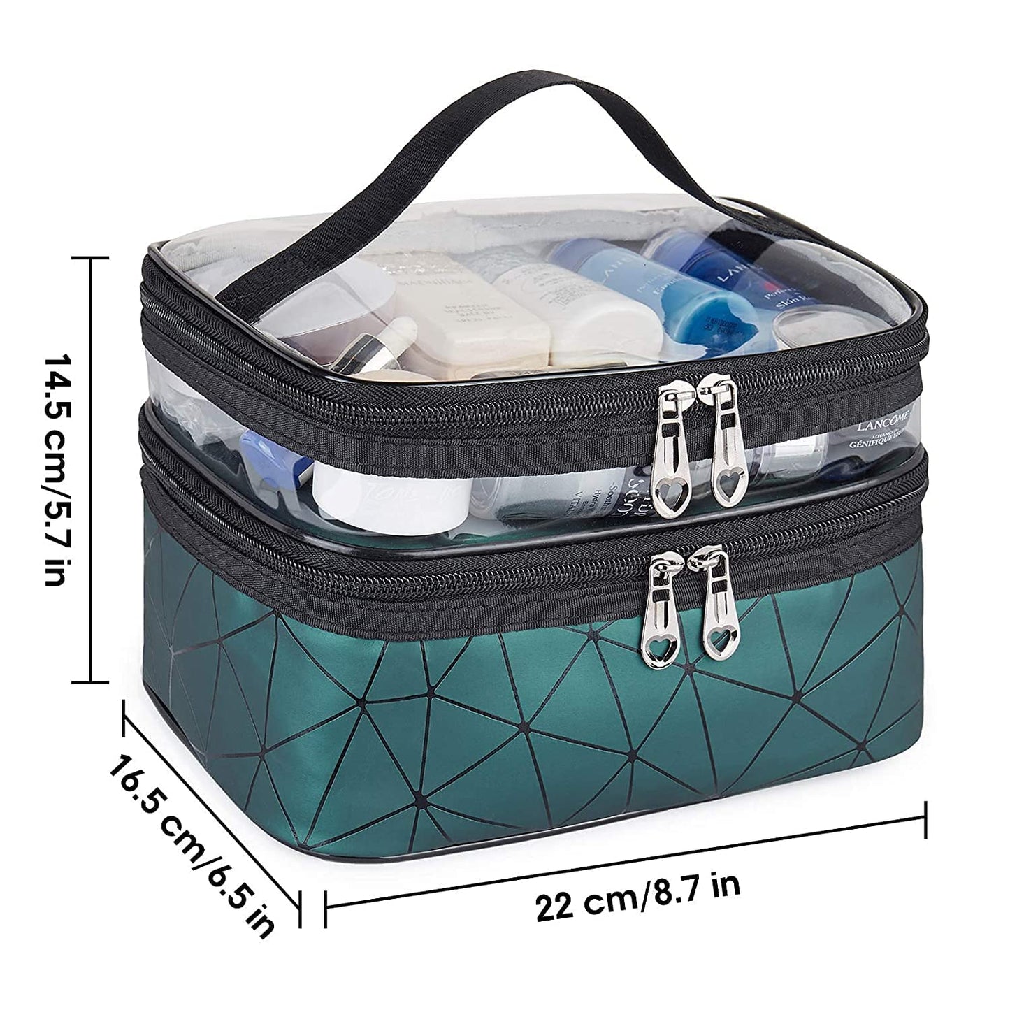 Double Layer Cosmetic Pouch-Green