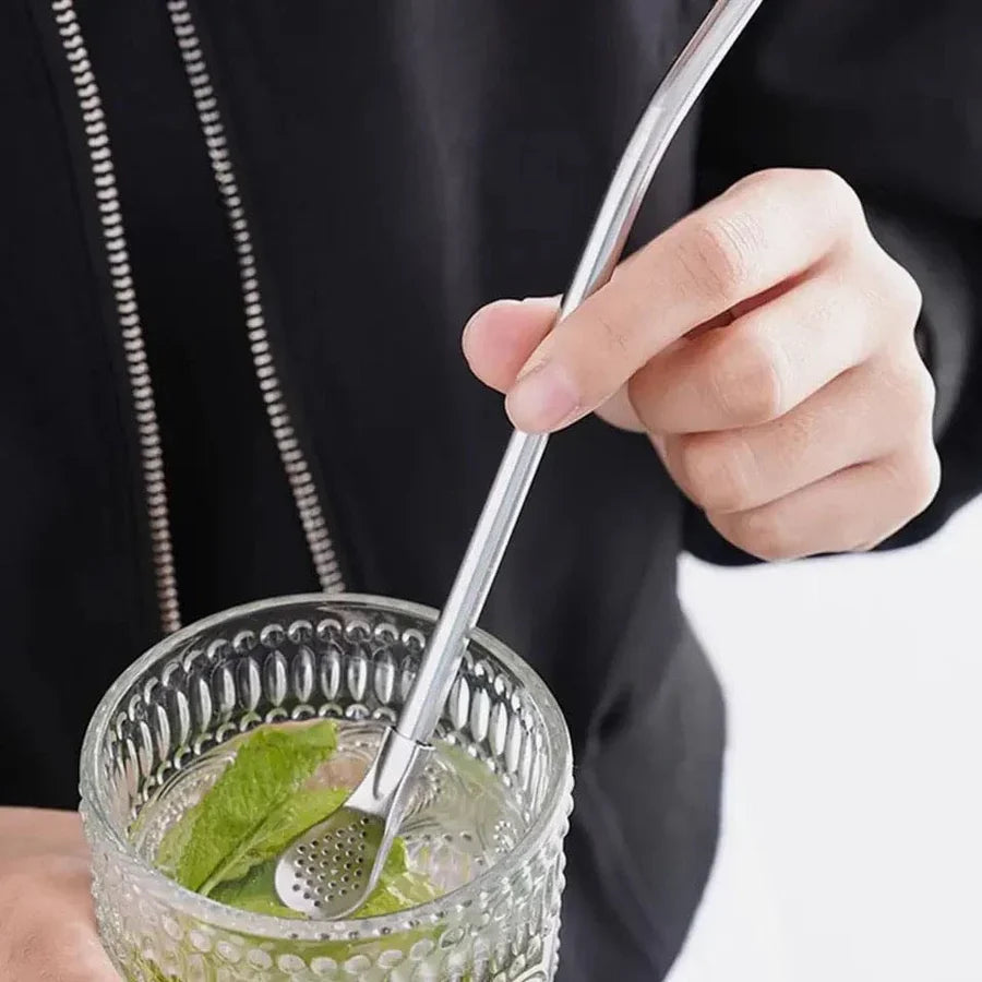 Steel Filter Spoon Straw -1Pc